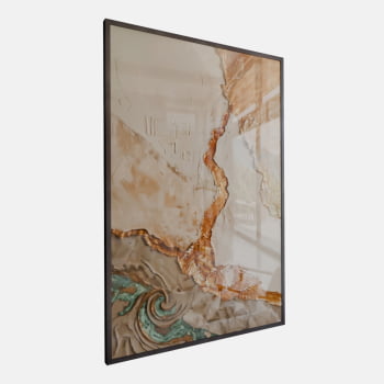 QUADRO  FLUIR DOURADO ABSTRATO