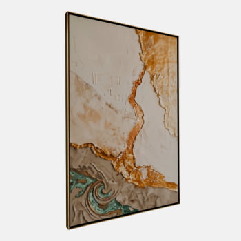 QUADRO  FLUIR DOURADO ABSTRATO
