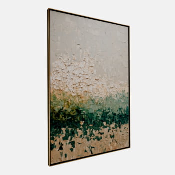 QUADRO  HORIZONTE VERDEJANTE ABSTRATO