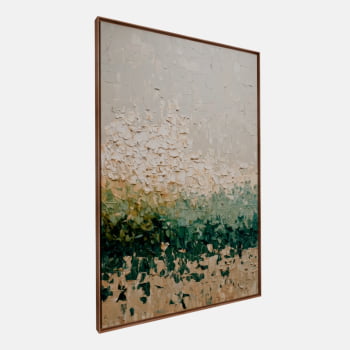 QUADRO HORIZONTE VERDEJANTE ABSTRATO