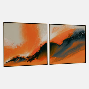 KIT 2 QUADROS  VENTO CÍTRICO ABSTRATO