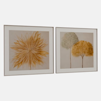 KIT 2 QUADROS  DUO NATURAL DOURADO