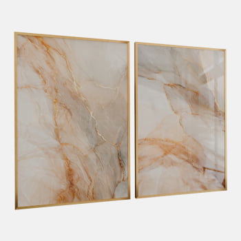 KIT 2 QUADROS FLUXO DE MÁRMORE DOURADO KIT 2 QUADROS FLUXO DE MÁRMORE DOURADO