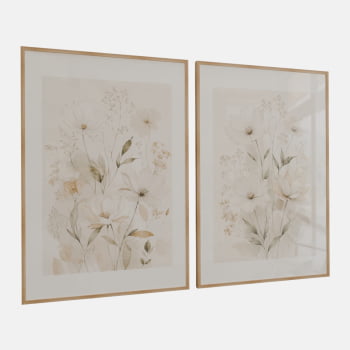 KIT 2 QUADROS FLORES CAMPESTRES SUAVES KIT 2 QUADROS FLORES CAMPESTRES SUAVES