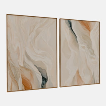 KIT 2 QUADROS  ONDAS SUAVES ABSTRATAS