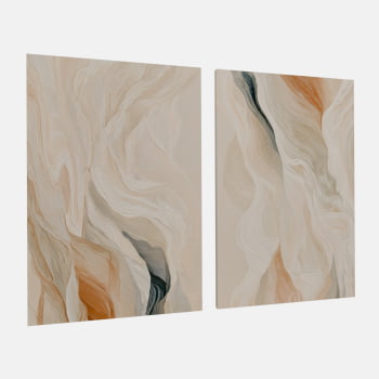 KIT 2 QUADROS  ONDAS SUAVES ABSTRATAS