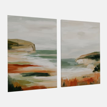 KIT 2 QUADROS  COSTA SERENA ABSTRATA