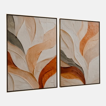 KIT 2 QUADROS FLUXO ORGÂNICO TERRA