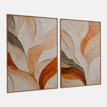 KIT 2 QUADROS FLUXO ORGÂNICO TERRA