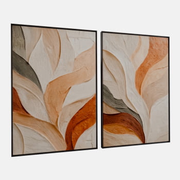 KIT 2 QUADROS FLUXO ORGÂNICO TERRA