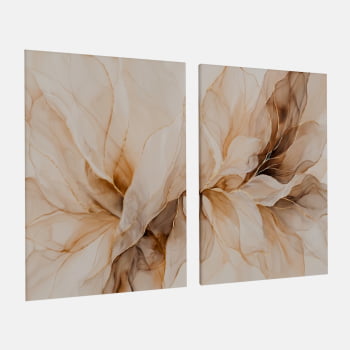 KIT 2 QUADROS FLOR EM ABSTRATO