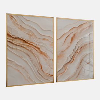KIT 2 QUADROS TEXTURA EM ONDAS