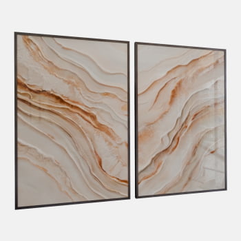 KIT 2 QUADROS TEXTURA EM ONDAS