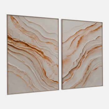 KIT 2 QUADROS TEXTURA EM ONDAS