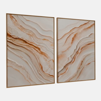 KIT 2 QUADROS TEXTURA EM ONDAS