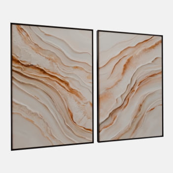 KIT 2 QUADROS TEXTURA EM ONDAS