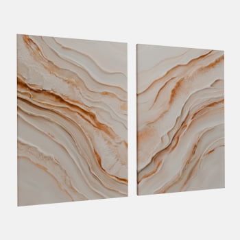 KIT 2 QUADROS TEXTURA EM ONDAS