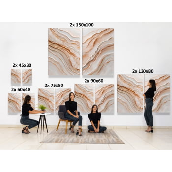 KIT 2 QUADROS TEXTURA EM ONDAS