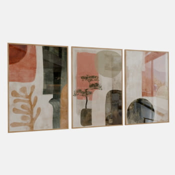 KIT 3 QUADROS  BONSAI E FORMAS BOTÂNICAS