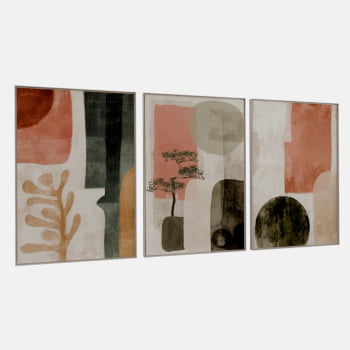 KIT 3 QUADROS  BONSAI E FORMAS BOTÂNICAS