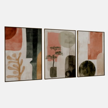 KIT 3 QUADROS  BONSAI E FORMAS BOTÂNICAS