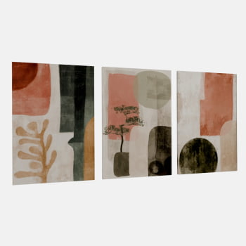 KIT 3 QUADROS  BONSAI E FORMAS BOTÂNICAS