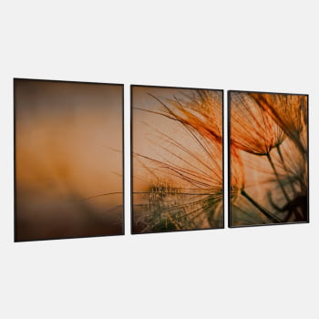KIT 3 QUADROS DANDELION DOURADO KIT 3 QUADROS DANDELION DOURADO