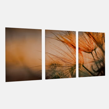 KIT 3 QUADROS DANDELION DOURADO