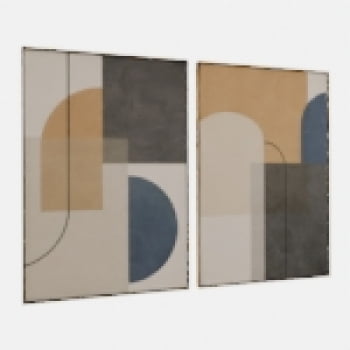 KIT 2 QUADROS Geométricos Abstratos Modernos