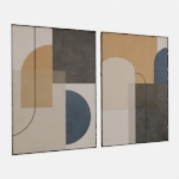 KIT 2 QUADROS Geométricos Abstratos Modernos