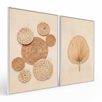 Kit 2 quadros retangulares - Duo Handcrafted Straw