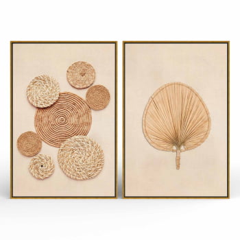 Kit 2 quadros retangulares - Duo Handcrafted Straw