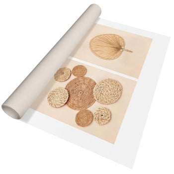 Kit 2 quadros retangulares - Duo Handcrafted Straw