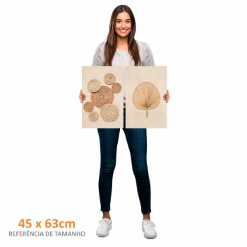 Kit 2 quadros retangulares - Duo Handcrafted Straw