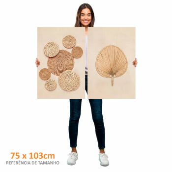Kit 2 quadros retangulares - Duo Handcrafted Straw