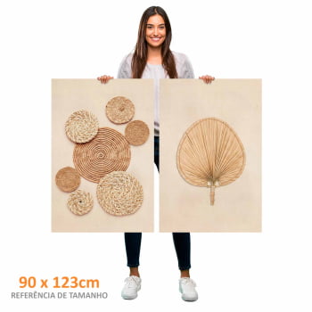 Kit 2 quadros retangulares - Duo Handcrafted Straw