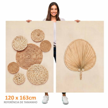 Kit 2 quadros retangulares - Duo Handcrafted Straw