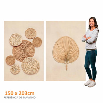 Kit 2 quadros retangulares - Duo Handcrafted Straw
