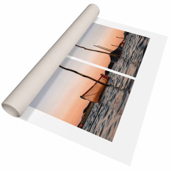 Kit 2 quadros retangulares - Barcos ao Entardecer