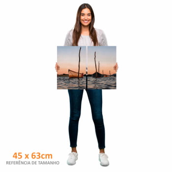 Kit 2 quadros retangulares - Barcos ao Entardecer