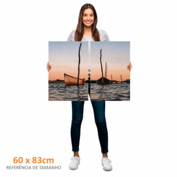 Kit 2 quadros retangulares - Barcos ao Entardecer
