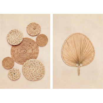 Kit 2 quadros retangulares - Duo Handcrafted Straw