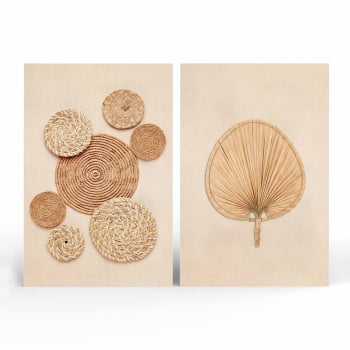 Kit 2 quadros retangulares - Duo Handcrafted Straw