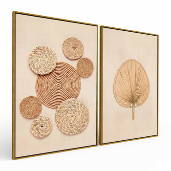 Kit 2 quadros retangulares - Duo Handcrafted Straw
