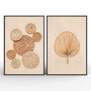 Kit 2 quadros retangulares - Duo Handcrafted Straw