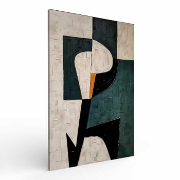 Quadro Retangular - Pintura geométrica verde