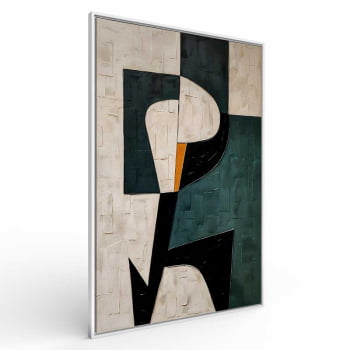 Quadro Retangular - Pintura geométrica verde