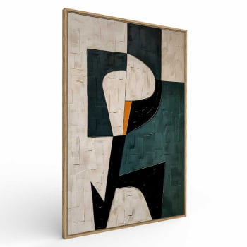 Quadro Retangular - Pintura geométrica verde