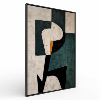 Quadro Retangular - Pintura geométrica verde
