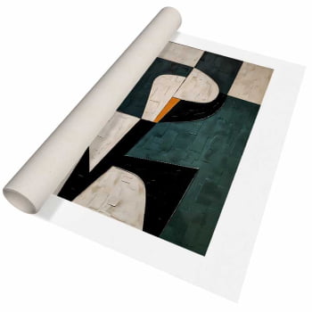 Quadro Retangular - Pintura geométrica verde